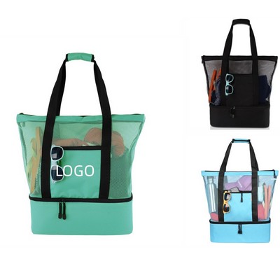 Mesh Beach Cooler Tote Bag