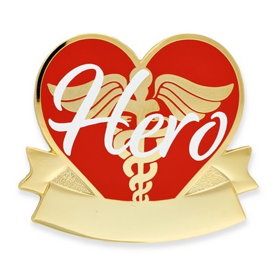 Engravable Caduceus Hero Pin