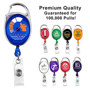 "Oberlin" Retractable Carabiner Style Badge Reel & Badge Holder