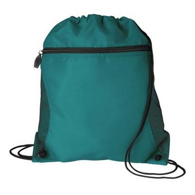 Mesh Pocket Drawstring Backpack - Blank (Colors)