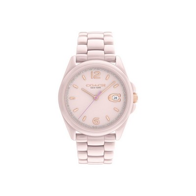 Coach® Greyson Ladies Blush Ceramic Watch w/Blush Dial