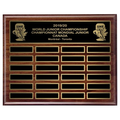 Genuine Walnut Annual Plaque, Award Trophy, 1x15