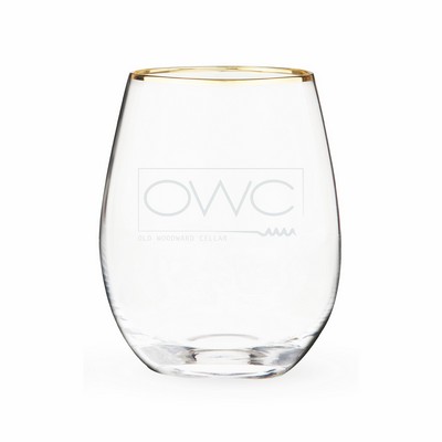 Gilded Stemless Wine Glass Set by Twine®