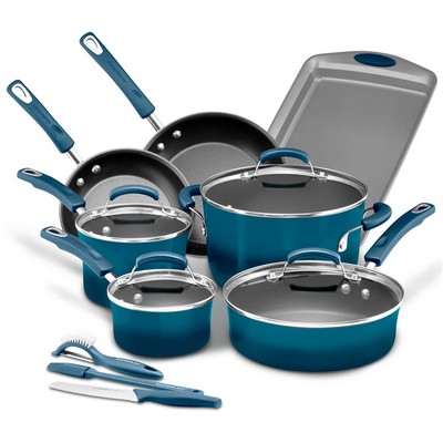 Rachael Ray Classic Brights 14-Piece Nonstick Cookware Set