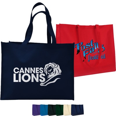 Non-Woven Large Shopping Tote Bag with Gusset USA Decorated (20" x 16" x 6")