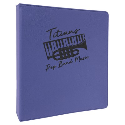 Purple 3-Ring Binder, Laserable Leatherette, 10-1/2" x 11-1/2"