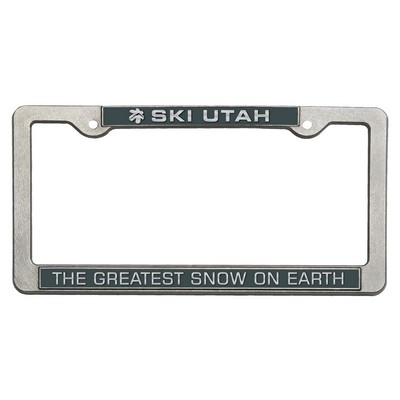 Heavy Duty Pewter Die Cast Metal License Plate Frame