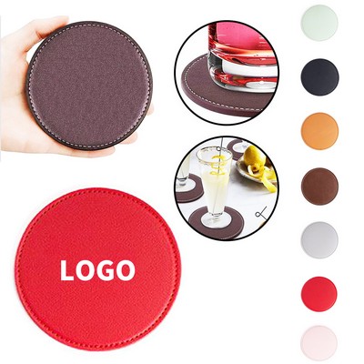 Elegant PU Leather Coaster Set