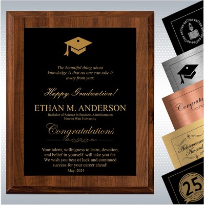 12" x 15" Cherry Finish Wood Graduation Gift Plaque Award