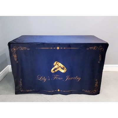 6' Custom Printed Velvet Fitted Table Cover - All Over Print