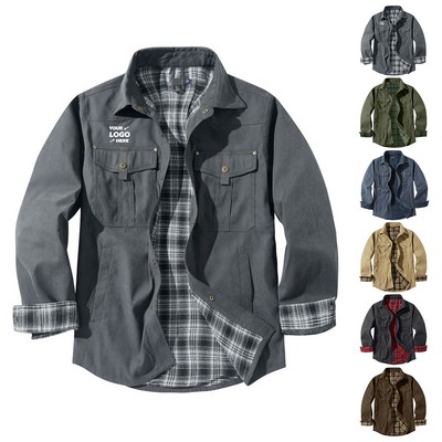 Men's Flannel Long Sleeve Casual coat