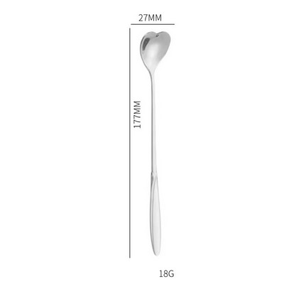 6.97 Inch Silver Sakura Flower Shape Stainless Steel Coffee Spoon