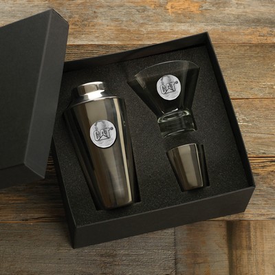 Martini Glass and Cocktail Shaker Set