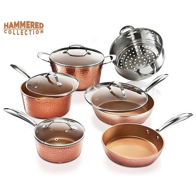 Gotham Steel 10 - Piece Hammered Nonstick Copper Cookware Set