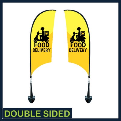 Double Sided Premium Shark Car Flag