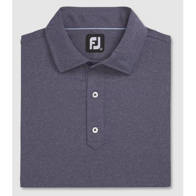 FootJoy® ProDry® Performance Heather Navy Blue Solid Lisle Set On Placket Shirt