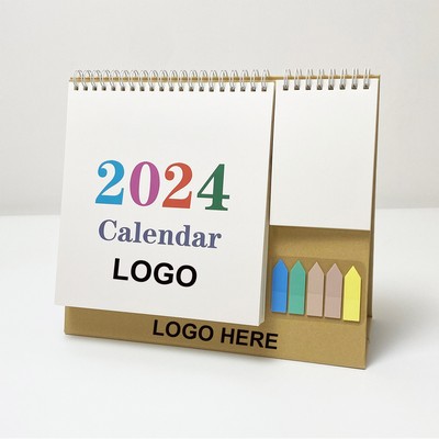 Flip Desk Calendar With Pocket & Sticky Notes