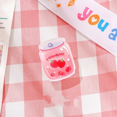 Beverage Can Shaped Acrylic Album Memo Clip Bag Binder Sealing Clip Food Bag Clamp-Two Sides Imprint