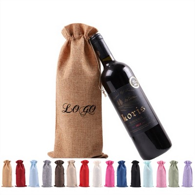 Linen Wine Gift Bag