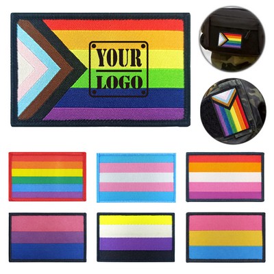 Progress Pride Rainbow Flag Patches