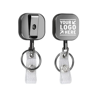 Square Metal Retractable Badge Holder