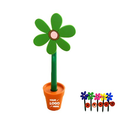 Flower Ballpoint Pen With Pot Stand