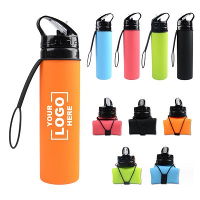 20oz Silicone Collapsible Folding Water Bottle