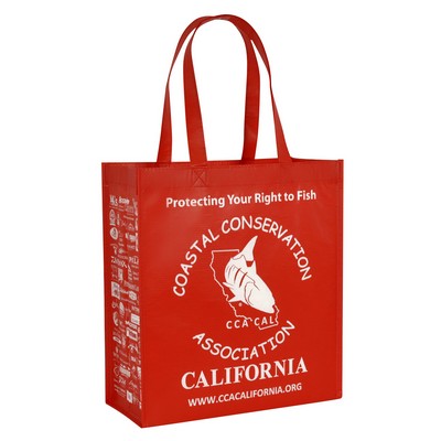 Custom Full-Color Printed145g Laminated RPET (recycled from plastic bottles) Tote Bag 13"x15"x8"