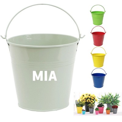 64Oz. Small Metal Buckets With Handle