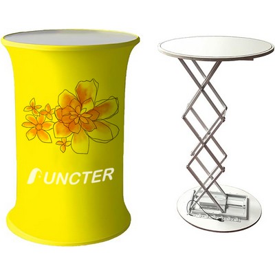 Circular Collapsible Portable Trade show Podium Table Display Exhibition Counter Stand Booth Fair