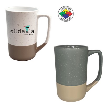 16 Oz. Satin Speckled Slate w/Warm Gray Base Tall Phoenix Cafe Mug - Precision Spot Color