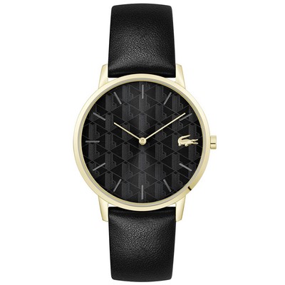 Lacoste™ Crocorign Gentleman's Gold IP Case w/Black Dial