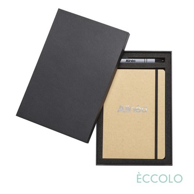 Eccolo® Krafty Journal/Austen Pen/Stylus Gift Set - (M) 5¾"x8¼" Black