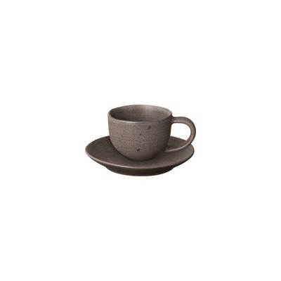 blomus Kumi Espresso Brown Stoneware Espresso Cups w/Saucers (Set Of 2)