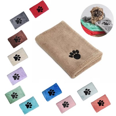 Embroidered Pet Microfiber Absorbent Towel