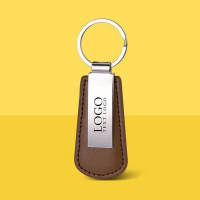 Custom Vegan Leather Drop Shaped Keychain