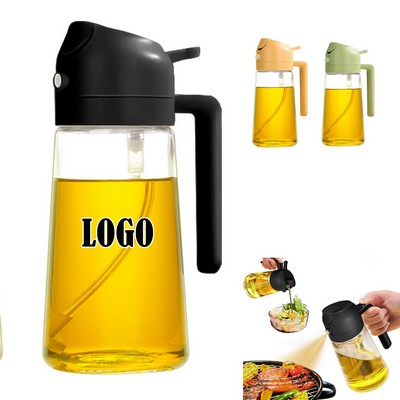 17Oz Glass Oil Olive Dispenser 2 In 1 Sprayer