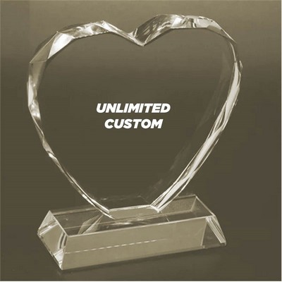 Crystal heart shaped award / Paper weight