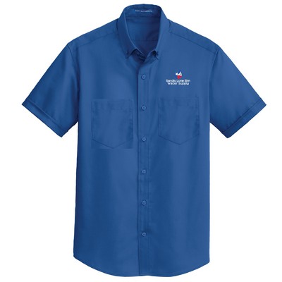 Men's Short Sleeve Dual Pocket Twill Work Shirt ( XS - 4XL )