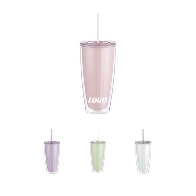 240z Double-Layer Plastic Tumbler w/ Straw