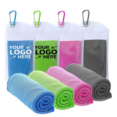 Microfiber Carabiner Individually Wrapped Cooling Towel