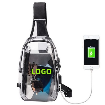 Clear Sling Bag with Charging Port