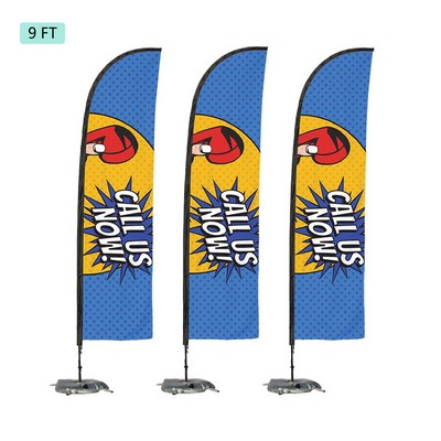 9' Feather Kit Flag Display Street Talker Double Sided Advertisment Flag Kit