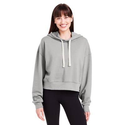 GLYDER LLC Ladies' Vintage Oversized Cropped Hooded Sweatshirt