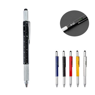 Metal Ballpoint Pen With Six Versatile Functions