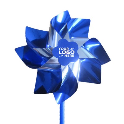 Silver Blue Mylar Pinwheel