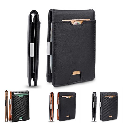 Men's Leather Wallet with RFID Blocking Card Holder