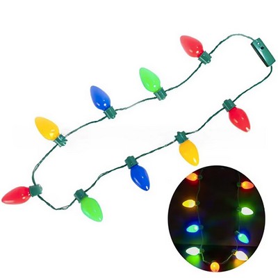 LED Light Up Holiday Bulb Necklace