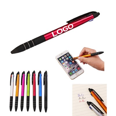 Plastic Three -Color Electric Capacity Bead Pen