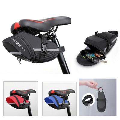 Bike Saddle Bag w/Reflective Safety Stripe